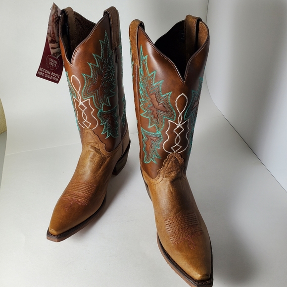 Nocona Shoes - Nocona Women's Western Cowboy Boots Color Brown & Tan Size 8 B
